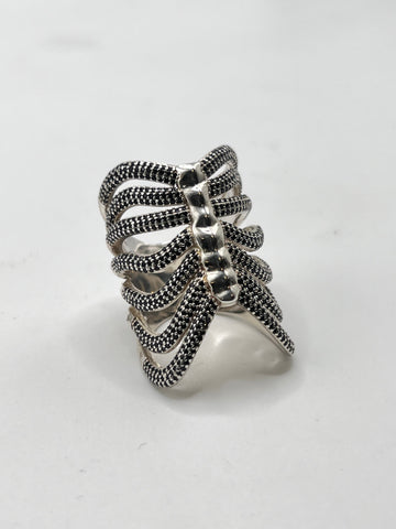 Black Ice Ribcage Ring