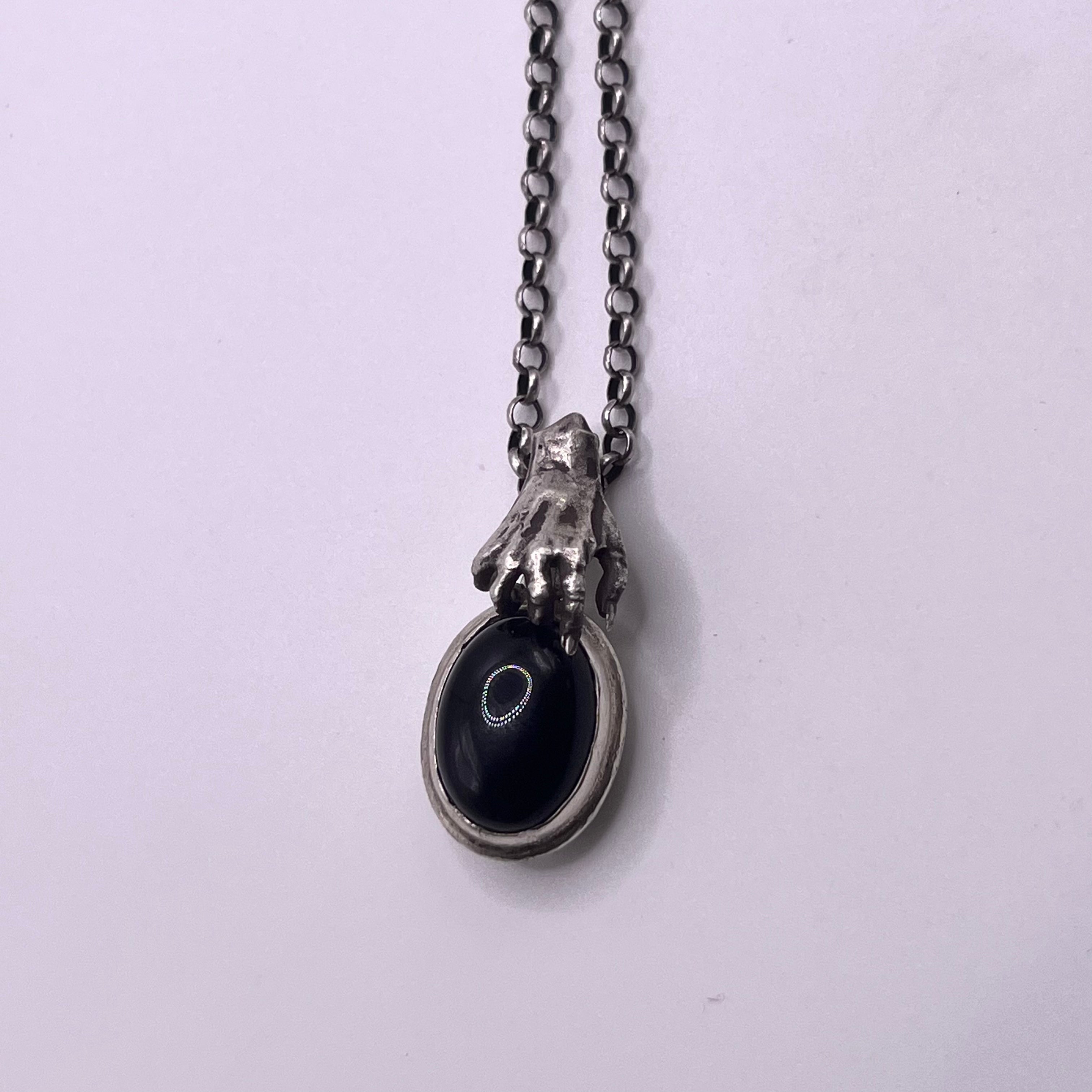 Silver Black Star Amulet