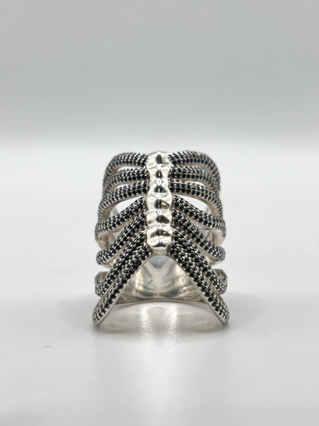 Black Ice Ribcage Ring