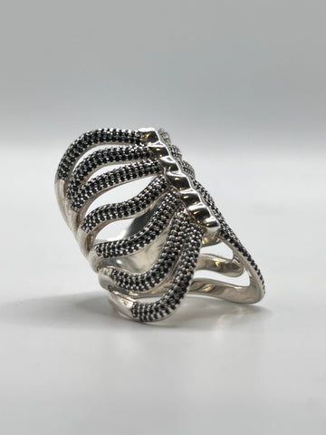 Black Ice Ribcage Ring