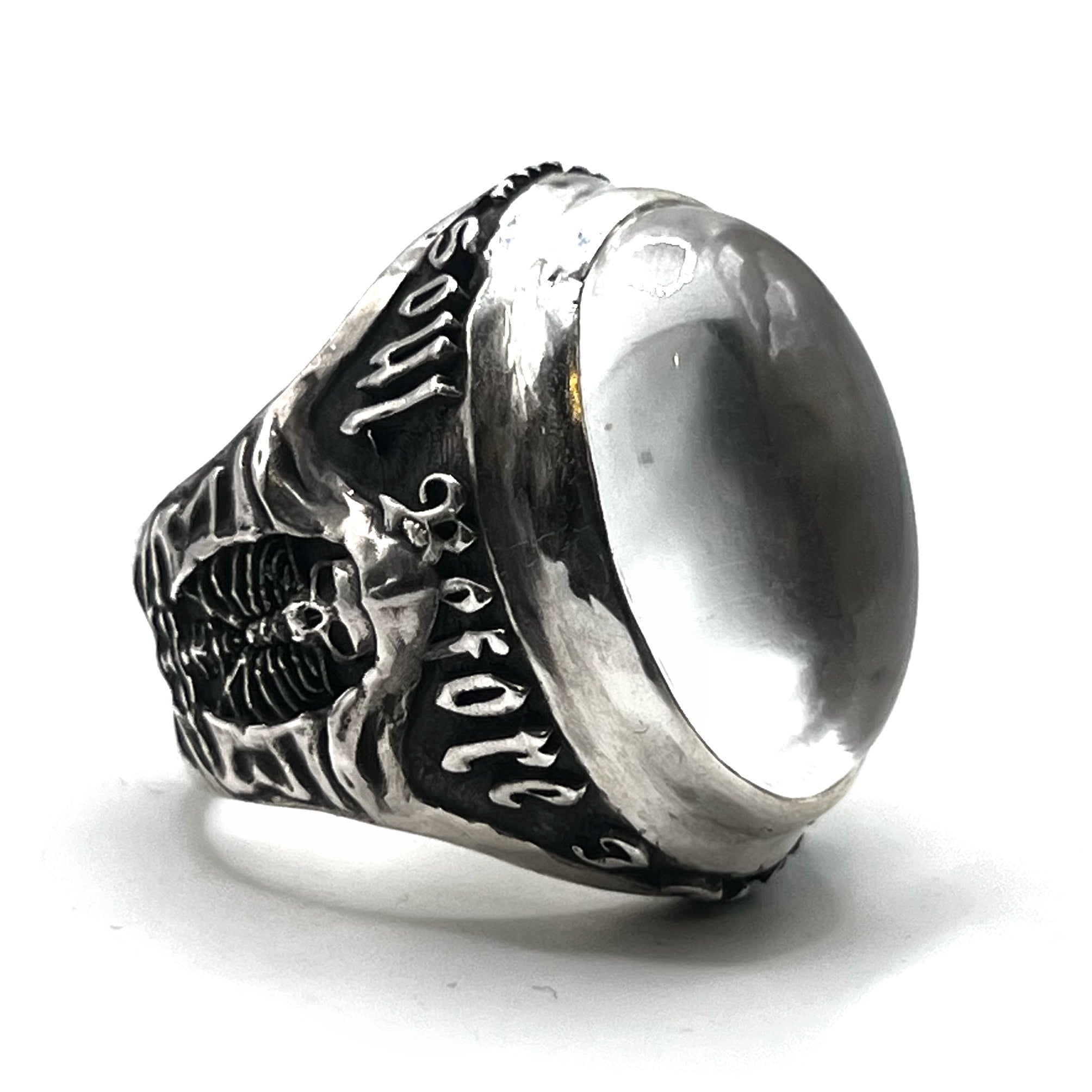 Silver Consumed Amulet Ring