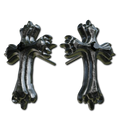Steel Funeral Cross Earrings