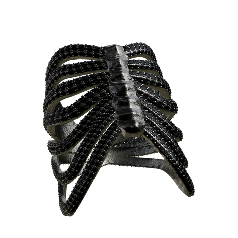 Black Ice Ribcage Ring