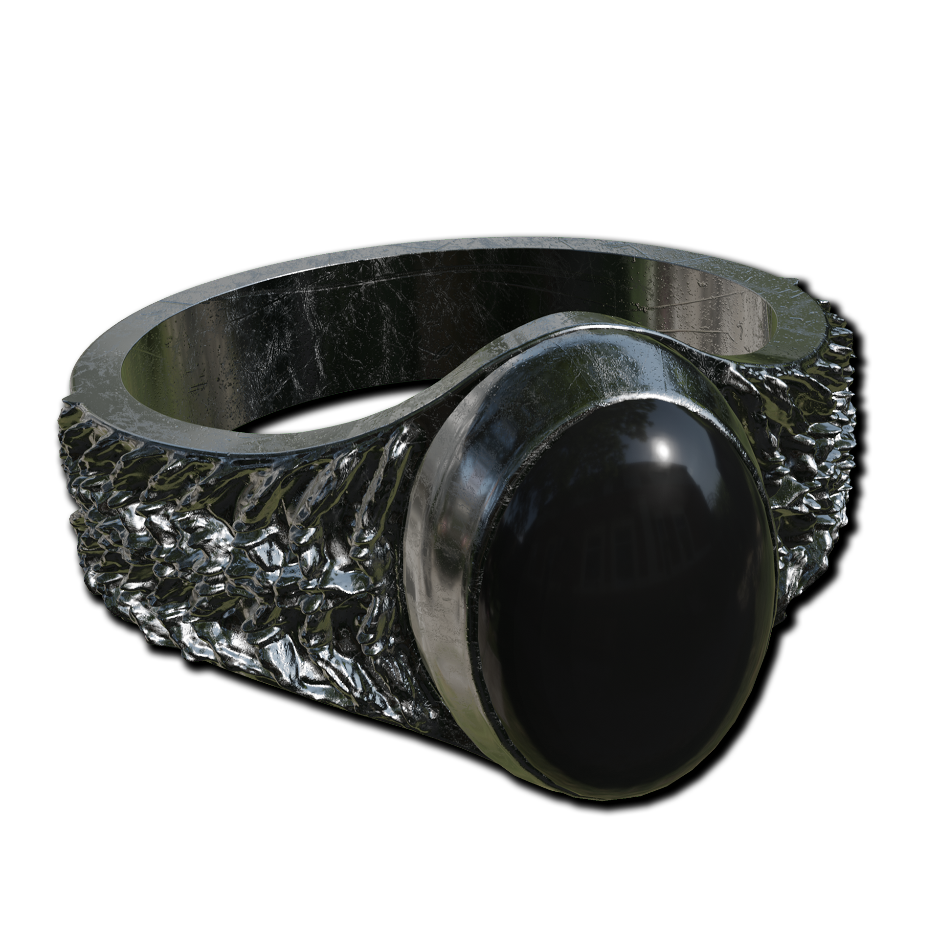 Silver Veilstone Amulet Ring