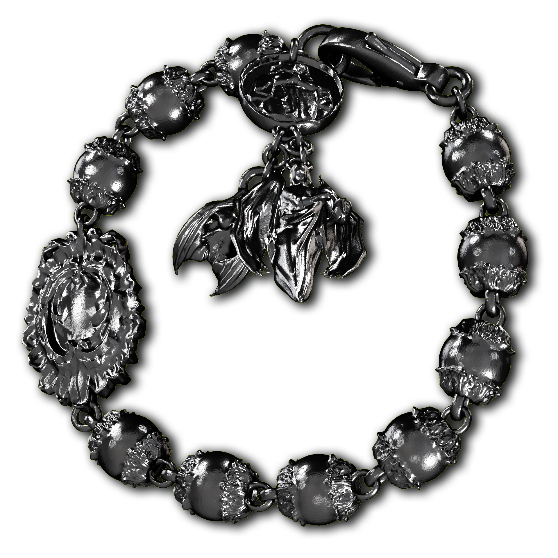 Steel Sadistic Rosary Bracelet