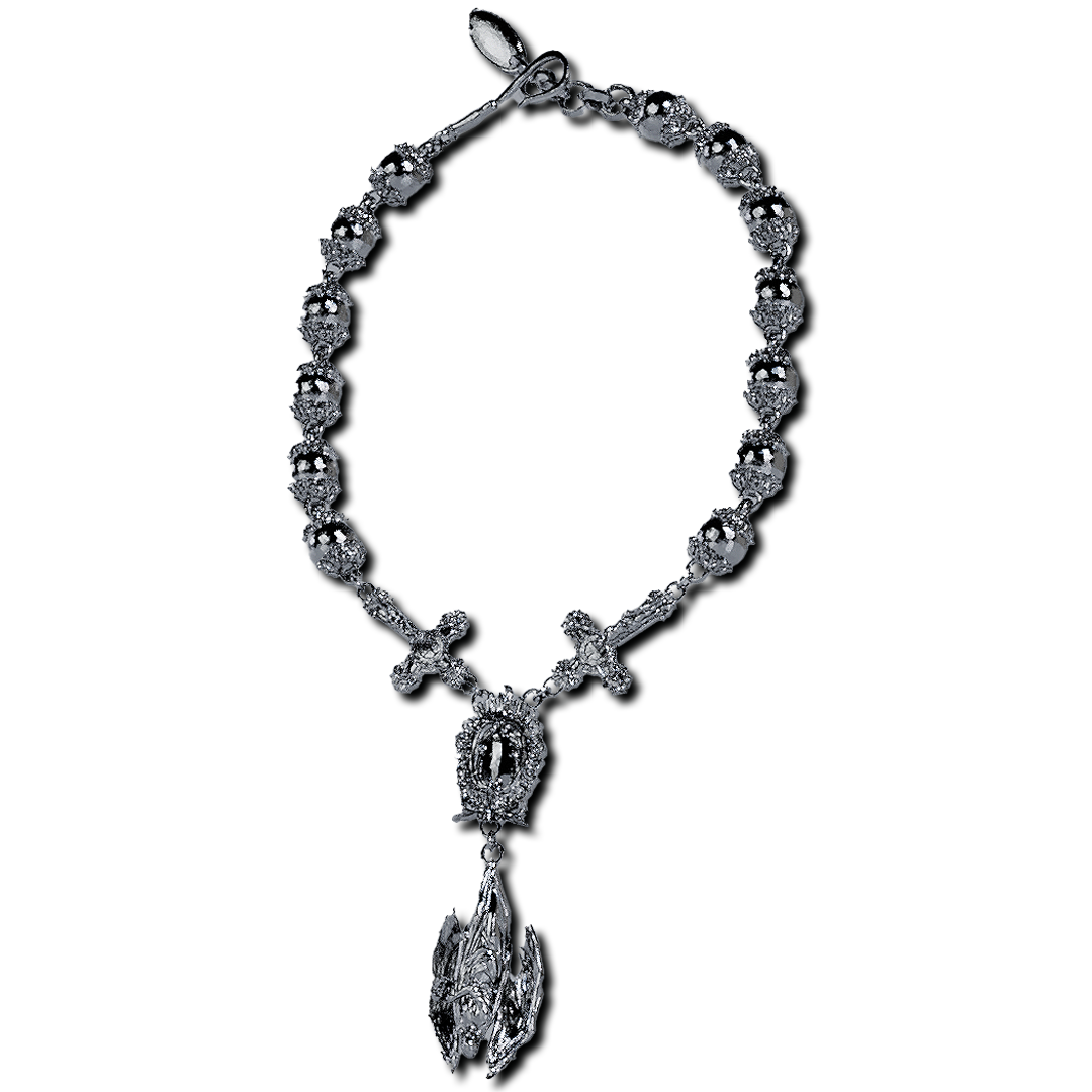 Steel Sadistic Rosary Necklace