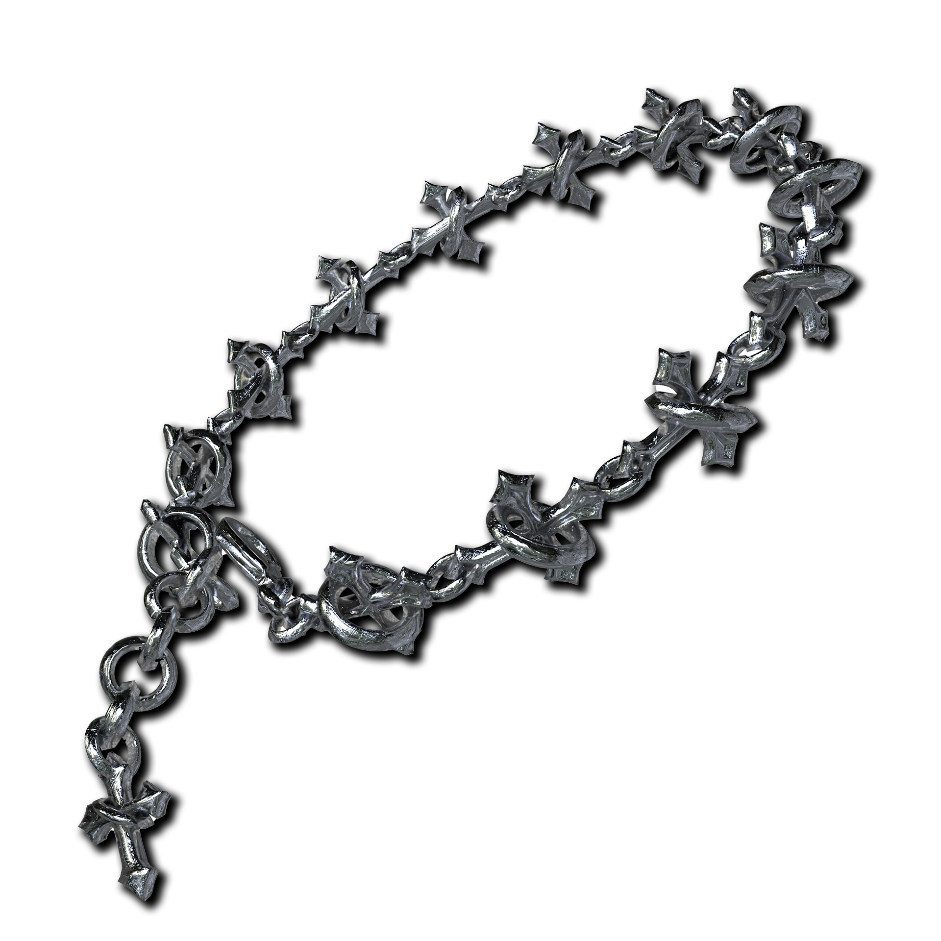 Sanctuary Chain  bracelet with a cross on it.