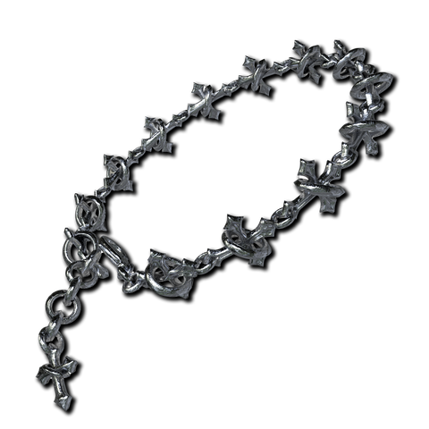 Sanctuary Chain  bracelet with a cross on it.