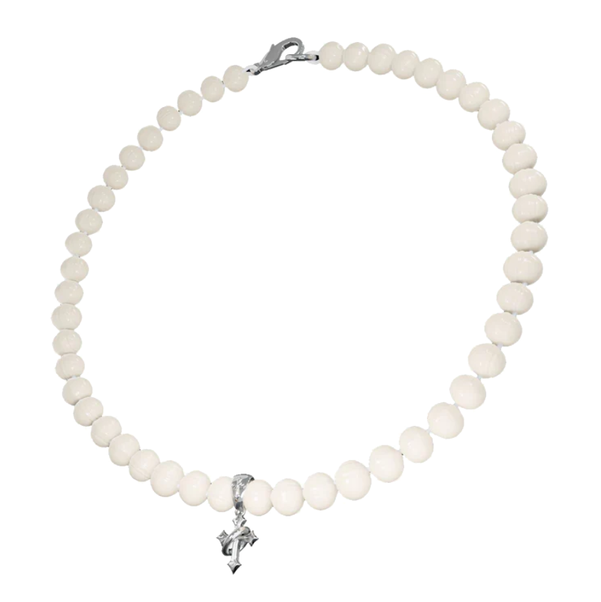 white tahitian pearl necklace with cross